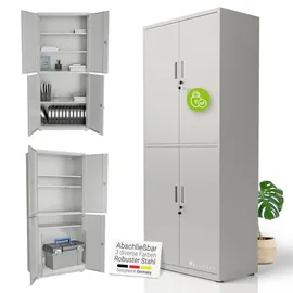 Juskys Aktenschrank 180x80x40 cm grau