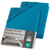 nyvi Spannbettlaken DreamScience Heavy Jersey 120 x 200 - 130 x 200 cm petrol 2 St.