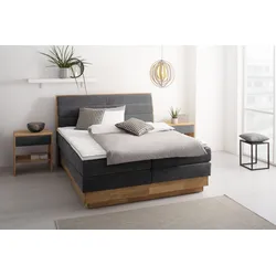 Boxspringbett OTTO PRODUCTS "Jenna", grau (ferro), B:184cm L:216cm, Komplettbetten, Boxspringbett, ohne LED-Beleuchtung, mit zertifizierten, recycelten Bezugsstoffen