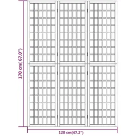 vidaXL 3-tlg. Paravent Japanischer Stil Faltbar 120x170 cm