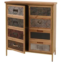 Mendler Apothekerkommode 94 x 80 x 35 cm Weiß/Blau