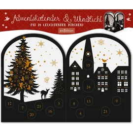 arsEdition Teelichthäuschen Abendstunde: Adventskalender