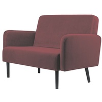 PAPERFLOW 2-Sitzer Sofa LISBOA rot schwarz Stoff