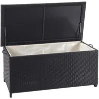 MCW Poly-Rattan Kissenbox MCW-D88, Gartentruhe Auflagenbox Truhe Premium schwarz, 51x115x59cm 250l