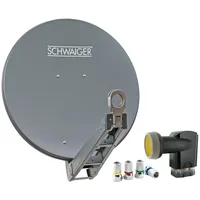 Schwaiger 4630 SAT-Anlage Satelliten-Set Satellitenschüssel Quad LNB digital 8X