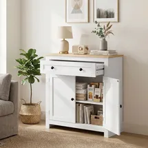 Homcom Sideboard 78,5 x 80 x 35 cm Weiß