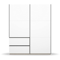 Möbel Sevilla in 2 verschiedenen Grifffarben, Weiß, Griffleisten graumetallic, 2-türig, inkl. Kleiderstangen, 2 Einlegeböden BxHxT 175x210x59 cm