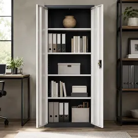VCM Malivo Aktenschrank 80 x 180 x 40 cm schwarz