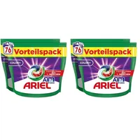 Ariel Waschmittel Pods All-in-1, Waschmittel 76 Waschladungen, Color, Kraftvolle Fleckenentfernung in nur 1 Waschgang (Packung mit 2)