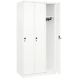Californian Products CP Spind Classic Plus verkehrsweiß 080000-30 S10012, 3 Schließfächer 90,0 x 50,0 x 185,0 cm