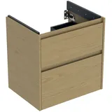 Geberit Waschtischunterschrank 2 Schubladen 59,5 x 60,6 x 44,6 cm Eiche natur