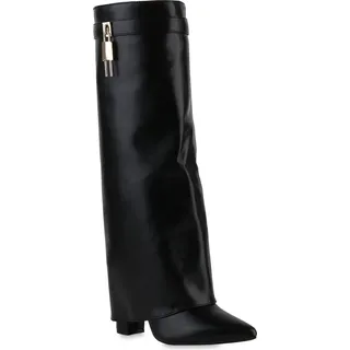 VAN HILL Damen Klassische Stiefel in Schwarz,