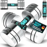 RE:SPORT® 2er Hanteln Set aus massivem Stahl 2,5/5/7,5/10 kg | Hantel Kurzhantel mit Gewichten & Schaumstoffgriff | Fitness Kurzhanteln Home Gym, Krafttraining & Muskelaufbau (Türkis, 2 x 10 kg)