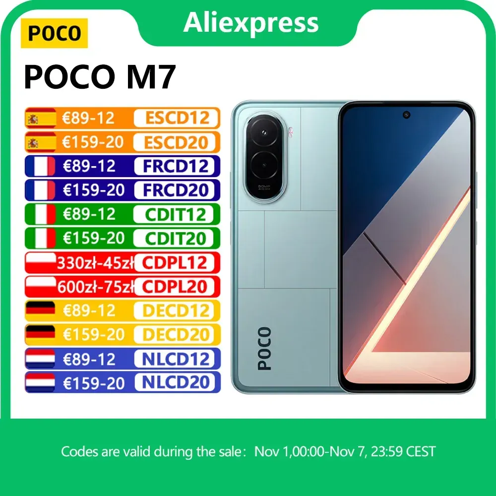 【Weltpremiere】POCO M7 Global Version Smartphone Snapdragon 685 7000 mAh Akku Immersive 6,9