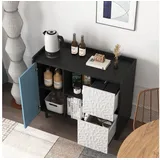 HAUSS SPOLE Sideboard Buffetschrank Vorratsschrank Aufbewahrungsschrank für Küche, Esszimm blau