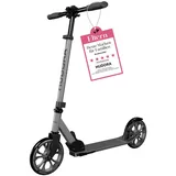Hudora Scooter Up 200 - Geräuscharmer Aluminium-Roller für bis zu 100kg - Höhenverstellbarer & zusammenklappbarer Tretroller - Ruckelfreier Kick...