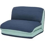 MCW Schlafsessel MCW-E68 Stoff/Textil 80 x 90 x 100 cm Hellblau/Dunkelblau mit Schlaffunktion