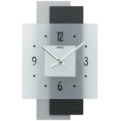Wanduhr modern Glas Zifferblatt - AMS Modell: 9243