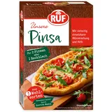 RUF Pinsa Backmischung, Pinsa Mehl für Pinsa Teig mit Lievito Madre und aromatische Würzmischung, ergibt 2 Original Pinsa Romane oder 1 Backblech, 1x 422g