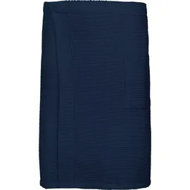 VOSSEN Kilt Will-L, ideal für Sauna & Spa, Kurzform, Waffelpiqué, Knöpfe, Saunakilt für Herren,Waffelpiqué-Struktur,reine Baumwolle, Druckknöpfe blau