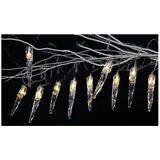 Buri LED Eiszapfen-Lichterkette 10LED Weihnachtsbeleuchtung Weihnachtsdeko Winterdeko