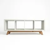 Untergestell für Kallax Regal, Holzgestell Artisan Eiche, Möbelfüße für 2er, 3er & 4er Regal, Saugroboter-geeignet, Stabiler Sockel aus MDF, Upgrade für Kallax & Expedit (Für Kallax 4 Fächer breit)