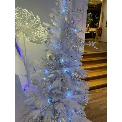 16 Weihnachtskugeln 4cm Kunststoff Christbaumkugeln Plastik bruchsicher silber