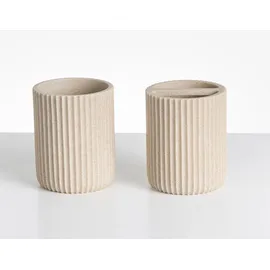 Beliani Badaccessoires Set 5-teilig Hellbeige