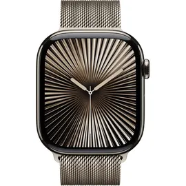 Apple Watch Series 10 GPS + Cellular 46 mm Titangehäuse natur Milanaise Armband natur S/M