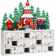 DEUBA Adventskalender zum Befüllen Winterlandschaft 24 Türchen