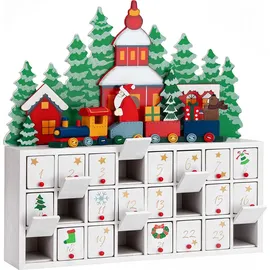 DEUBA Adventskalender zum Befüllen Winterlandschaft 24 Türchen
