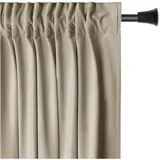 AmeliaHome Gardine Kräuselband 140x245 cm Vorhang Beige Verdunkelnd Einfarbig Muster Samt Textil Multifunktionsband mit Raffhalter Wohnzimmer Schlafzimmer - Beige