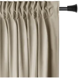 AmeliaHome Gardine Kräuselband 140x245 cm Vorhang Beige Verdunkelnd Einfarbig Muster Samt Textil Multifunktionsband mit Raffhalter Wohnzimmer Schlafzimmer - Beige
