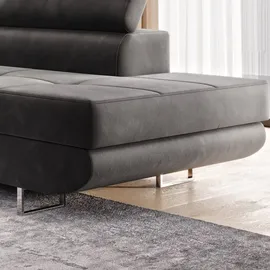 m-punkt Ecksofa Samt 2-Sitzer Grau
