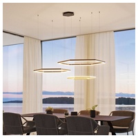 s.luce Pendelleuchte LED Hänge-Kombination Hexa 2-flammig oder 3-flammig Alu-Gebürstet, Indirektes Licht - Dimmbar mit ZigBee (Smart Home), Warmweiß