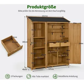 MCombo Gartenhaus 2,00 x 0,98 m Natur