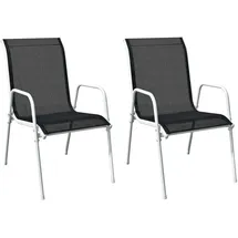 vidaXL Stapelbare Gartenstühle 65 x 68 x 88 cm schwarz 2 St.