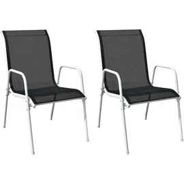 vidaXL Stapelbare Gartenstühle 65 x 68 x 88 cm schwarz 2 St.