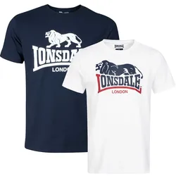 Lonsdale Herren T-Shirt normale Passform Doppelpack LOSCOE