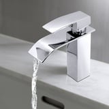 Yakimz Waschbecken Wasserhahn, Wasserfall Wasserhahn für Badezimmer, Einhebel mixer aus Messing, Wasserhahn Waschbecken mit schönem Design, Wasse...