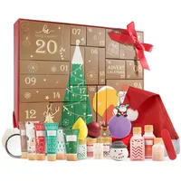 Body & Earth Adventskalender Weihnachtsgeschenke Geschenkset für Frauen 24tlg. Badesets für Frauen Geschenkbox mit Duftkerze, Badebomben, Weihnachtsdekoration, Weihnachts-Spa-Geschenkset für Mama