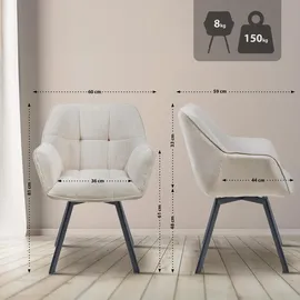 CLP Esszimmerstuhl Jordi Cord, Creme,