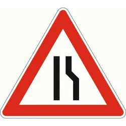 Verkehrszeichen 121-10 Gefahrenzeichen einseitig verengte Fahrbahn rechts RA2