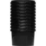 Benbow Eimer mit Deckel 0,5L x10 Schwarz - lebensmittelecht, stabil, luftdicht, auslaufsicher, geruchsneutral - Plastikeimer mit Henkel - leer - Schwarz