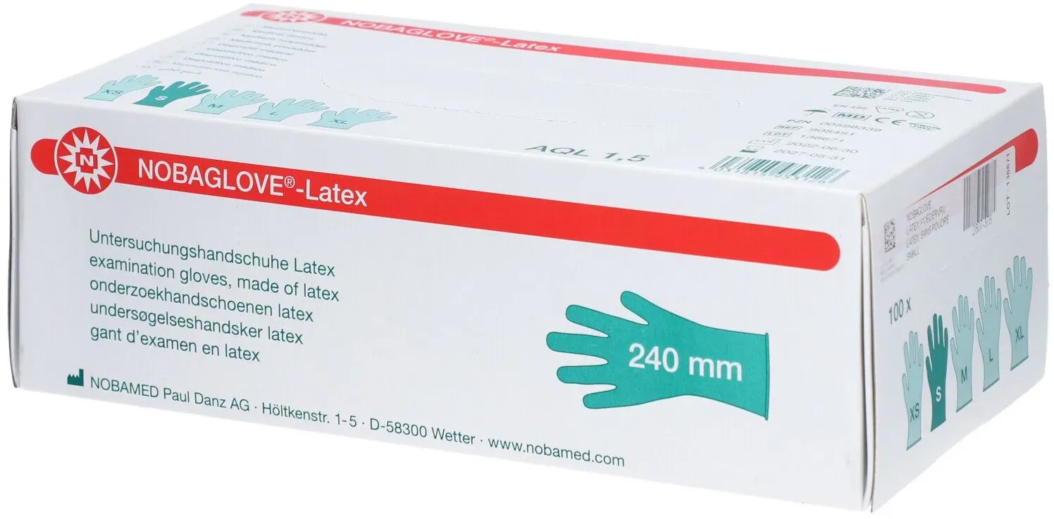 Nobaglove® Latex Gants d'examen en latex Taille S 100 pc(s) gant(s)