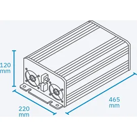 Ective TSI 25 PRO 2500W 12V Sinus-Wechselrichter mit Netzvorrangschaltung