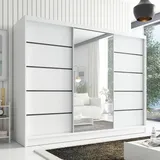 A&J MöbelLand Schwebetürenschrank ARIVA 2 200 x 215 x 59,5 cm Weiß