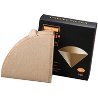 Kaffeefilter, 4 Kegelpapier, kegelförmige Kaffeefilter – 1–4 Tassen zum Übergießen von Kaffeefilter, 100 Filter in 1 Packung (natürliches Braun), ungebleicht zum Übergießen und Tropfen