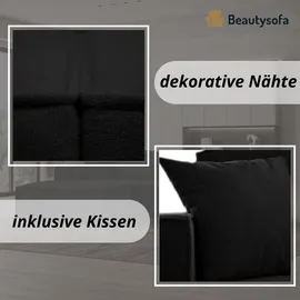 beautysofa Eckcouch 267 cm Schwarz