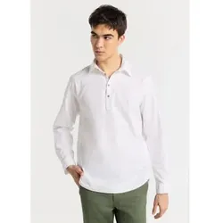 Bendorff für Herren. 840425308 Basic Langarm-Poloshirt elastisch weiß (3XL), Lässig, Baumwolle